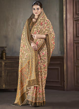 Brown Natural Silk Casual Printed Saree