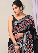 Black Printed Casual Wear Cotton Saree