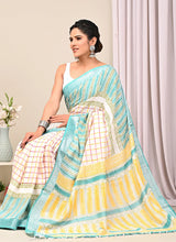 Daily Wear Cream Printed Cotton Saree