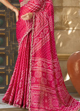 Red Gajji Silk Wedding Wear Stone Work Saree